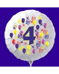 Zahlen-Luftballon aus Folie, Zahl 4, zu Geburtstag und Jubiläum