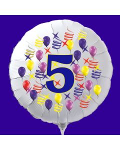 Zahlen-Luftballon aus Folie, Zahl 5, zu Geburtstag und Jubiläum