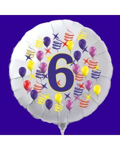 Zahlen-Luftballon aus Folie, Zahl 6, zu Geburtstag und Jubiläum