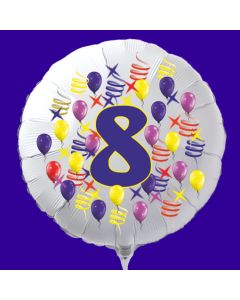 Zahlen-Luftballon aus Folie, Zahl 8, zu Geburtstag und Jubiläum