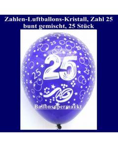 Zahlen-Luftballons, Zahl 25, 25 Stück