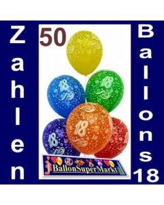 Luftballons, Latexballons 50 Stück "18"