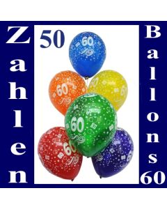 Luftballons, Latexballons 50 Stück "60"