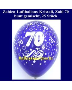 Zahlen-Luftballons, Zahl 70, 25 Stück