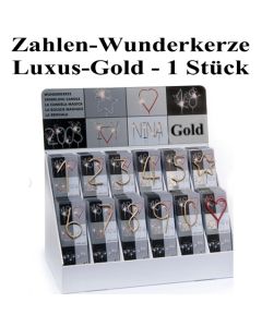 Zahlen-Wunderkerze Gold, 1 Stück