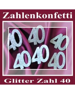 Zahlendekoration Glitter-Konfetti, Zahl 40