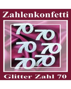 Zahlendekoration Glitter-Konfetti, Zahl 70