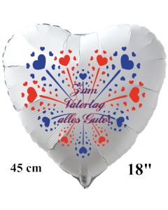 Zum Vatertag alles Gute! 45 cm, weißer Luftballon in Herzform zum Vatertag