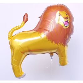 Löwe Folienballon 62x54cm - Stehender Tierballon Für Dschungel-Party Deko